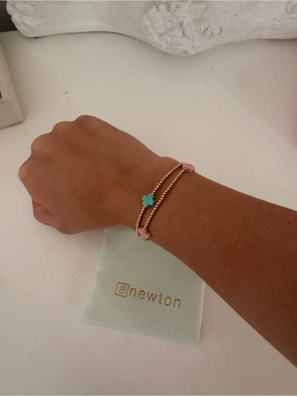 Enewton 2 Pack 2mm Gold Cross Bracelets - Picture 2 of 3